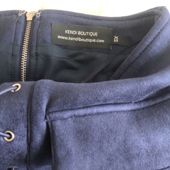 🌎Kendi Boutique Designer Suede Skirt Set in Navy - Picture 9 of 9